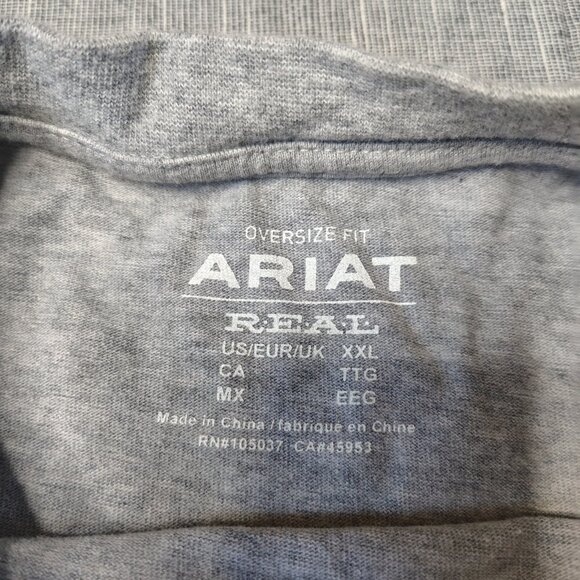 Ariat REAL Oversized Graphic Shirt Womens Size XXL Gray Aztec Western - Picture 5 of 13